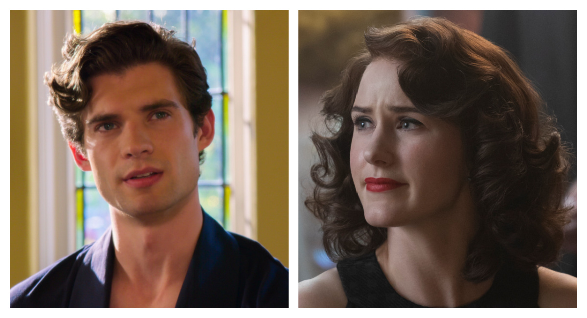 (Left) David Corenswet in Netflix's 'The Politician.' (Right) Rachel Brosnahan on Prime Video's 'The Marvelous Mrs. Maisel.'