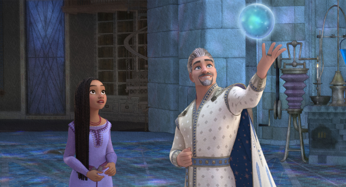 Ariana DeBose as Asha and Chris Pine as King Magnifico in 'Wish,' which hits the big screen on Nov. 22, 2023.