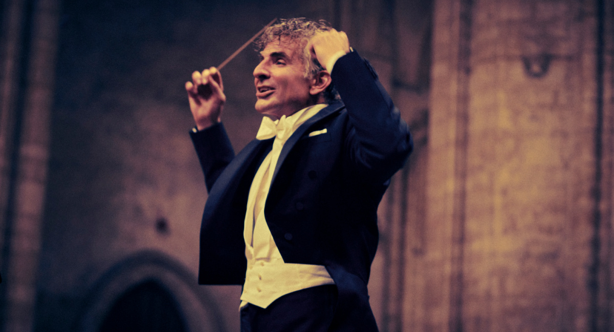 Bradley Cooper as Leonard Bernstein (Director/Writer/Producer) in 'Maestro.'