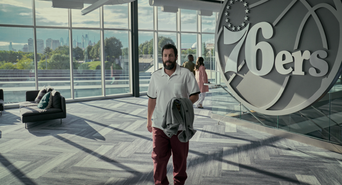 Adam Sandler as Stanley Sugerman in 'Hustle.'