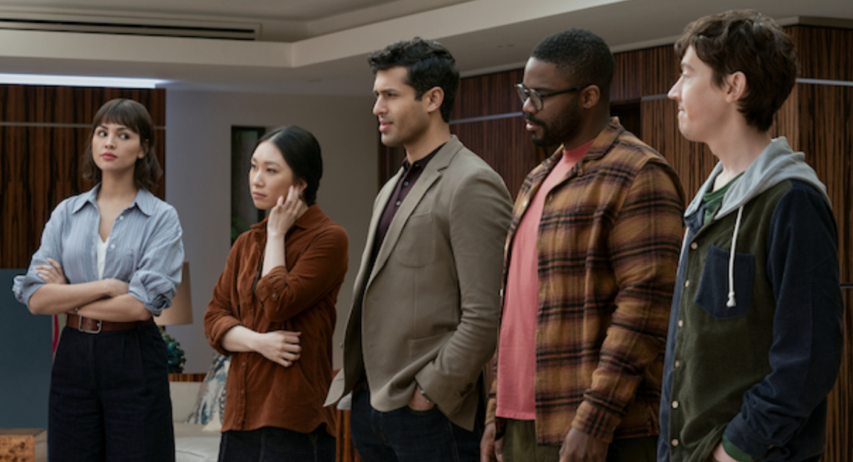 Eiza González as Auggie Salazar, Jess Hong as Jin Cheng, Saamer Usmani as Raj Varma, Jovan Adepo as Saul Durand, Alex Sharp as Will Downing in '3 Body Problem.'