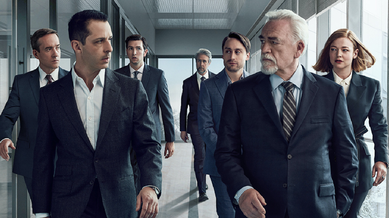 (L to R) Jeremy Strong, Alan Ruck, Kieran Culkin, Brian Cox, and Sarah Snook in HBO's 'Succession.'