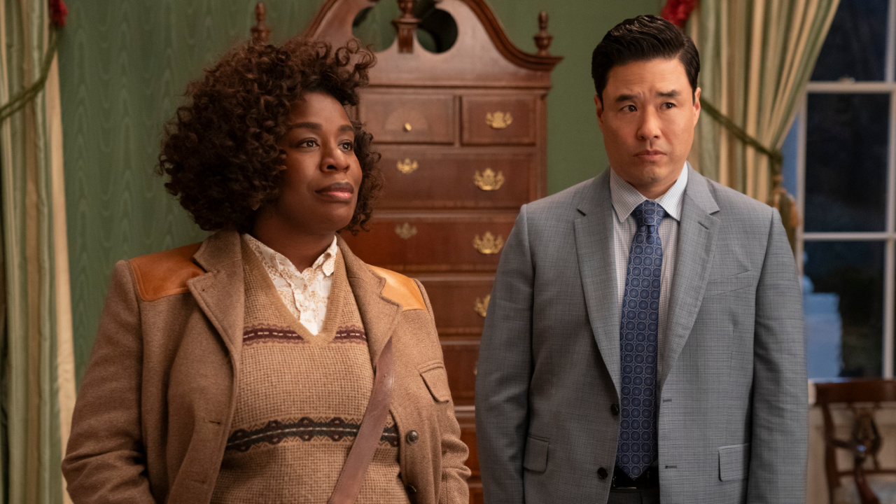 (L to R) Uzo Aduba as Cordelia Cupp, Randall Park as Edwin Park in 'The Residence'. Photo: Erin Simkin/Netflix © 2024.