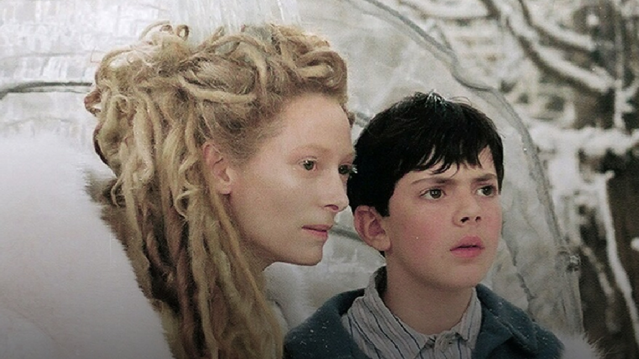 (L to R) Tilda Swinton and Skandar Keynes in 'The Chronicles of Narnia: The Lion, the Witch and the Wardrobe.' Photo courtesy of Walt Disney Pictures.