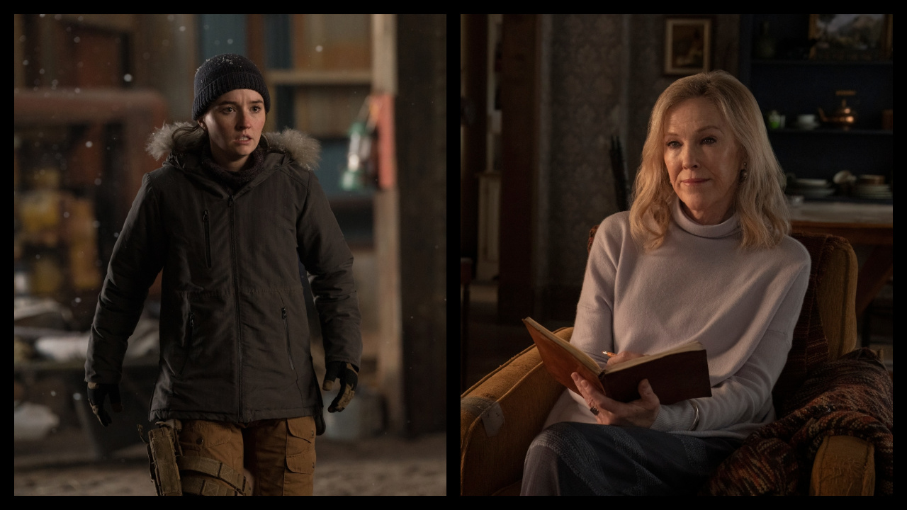 (Left) Kaitlyn Dever in 'The Last of Us' Season 2. Photograph by Liane Hentscher/HBO. (Right) Catherine O’Hara in 'The Last of Us' Season 2. Photograph by Liane Hentscher/HBO.