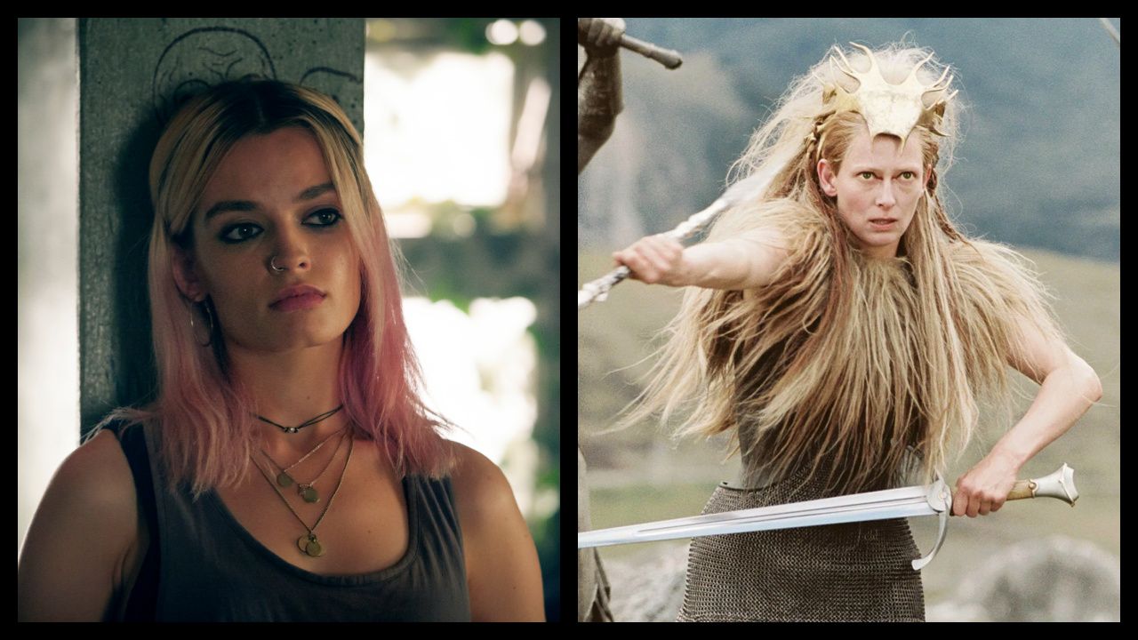 (Left) Emma Mackey in season 1 of 'Sex Education'. Photo: Jon Hall/Netflix. (Right) Tilda Swinton as Jadis in 'The Chronicles of Narnia'. Photo: Walt Disney Studios Motion Pictures.
