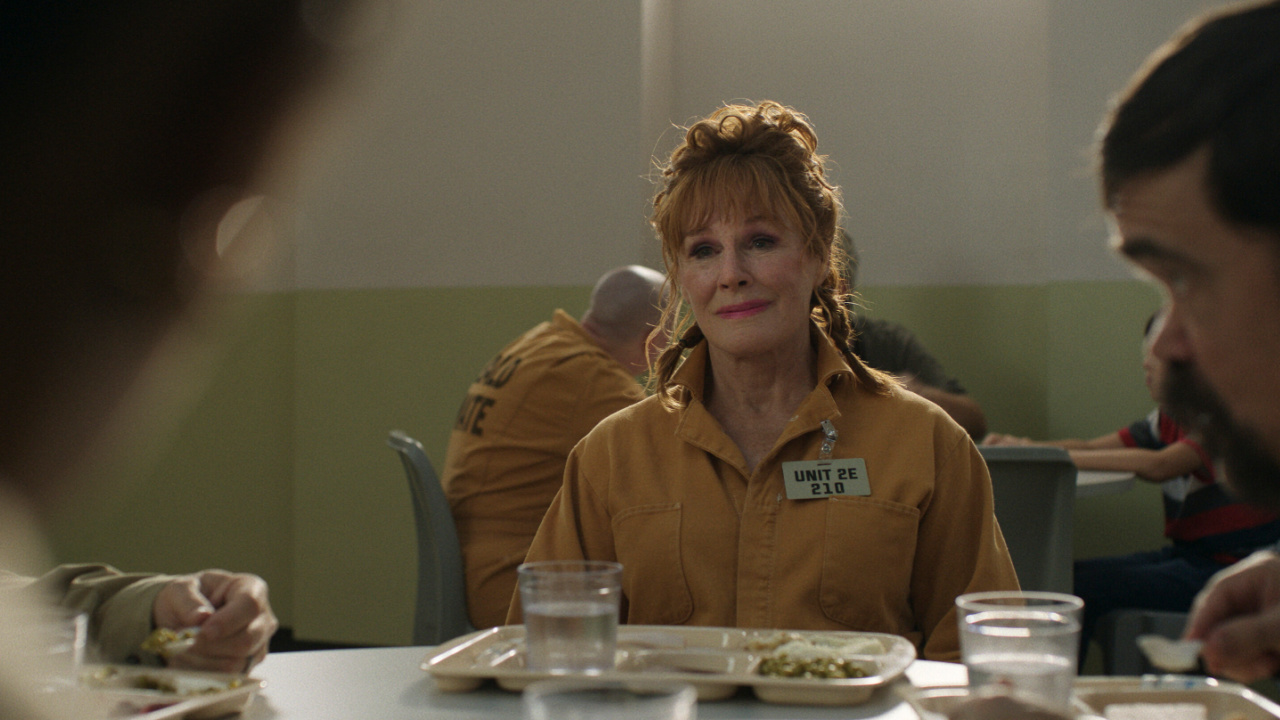 (L to R) Cath (Glenn Close) and Jady (Peter Dinklage) in 'Brothers'. Photo Credit: Courtesy of Prime © Amazon Content Services LLC.