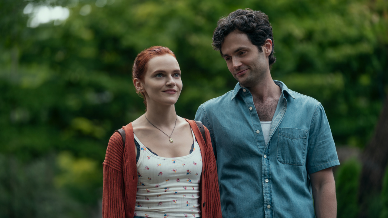 (L to R) Madeline Brewer as Bronte and Penn Badgley as Joe Goldberg in 'You' season 5. Photo: Clifton Prescod/Netflix © 2025.