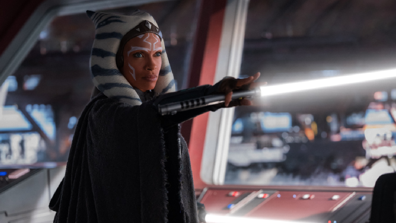Ahsoka Tano (Rosario Dawson) in Lucasfilm's 'Star Wars: Ahsoka,' exclusively on Disney+. ©2022 Lucasfilm Ltd. & TM. All Rights Reserved.