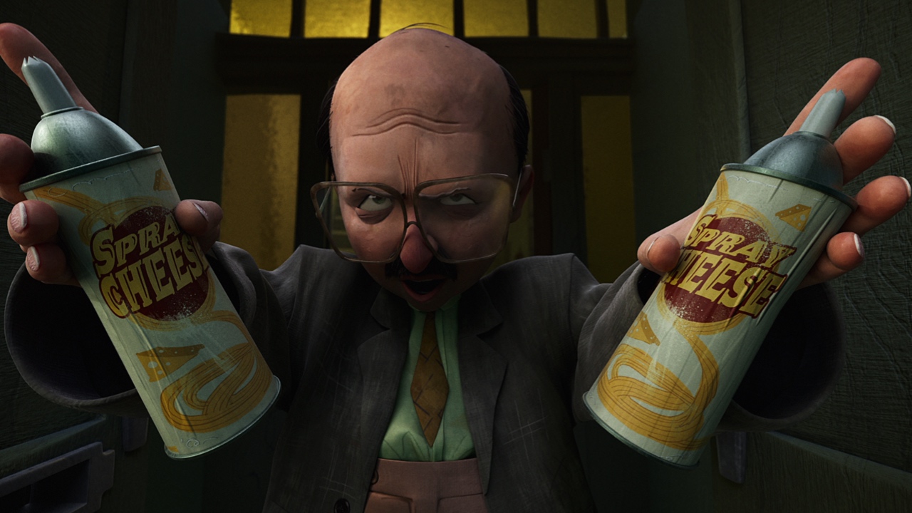 Phil Johnston as Mr. Napkin, in 'The Twits.' Photo: Courtesy of Netflix © 2025.